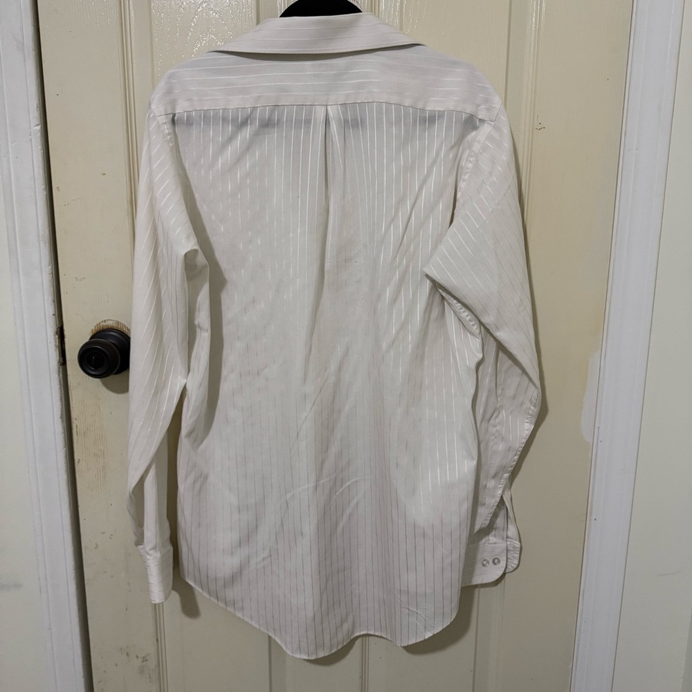 White Button Up Striped Shirt - Picture 7 of 8